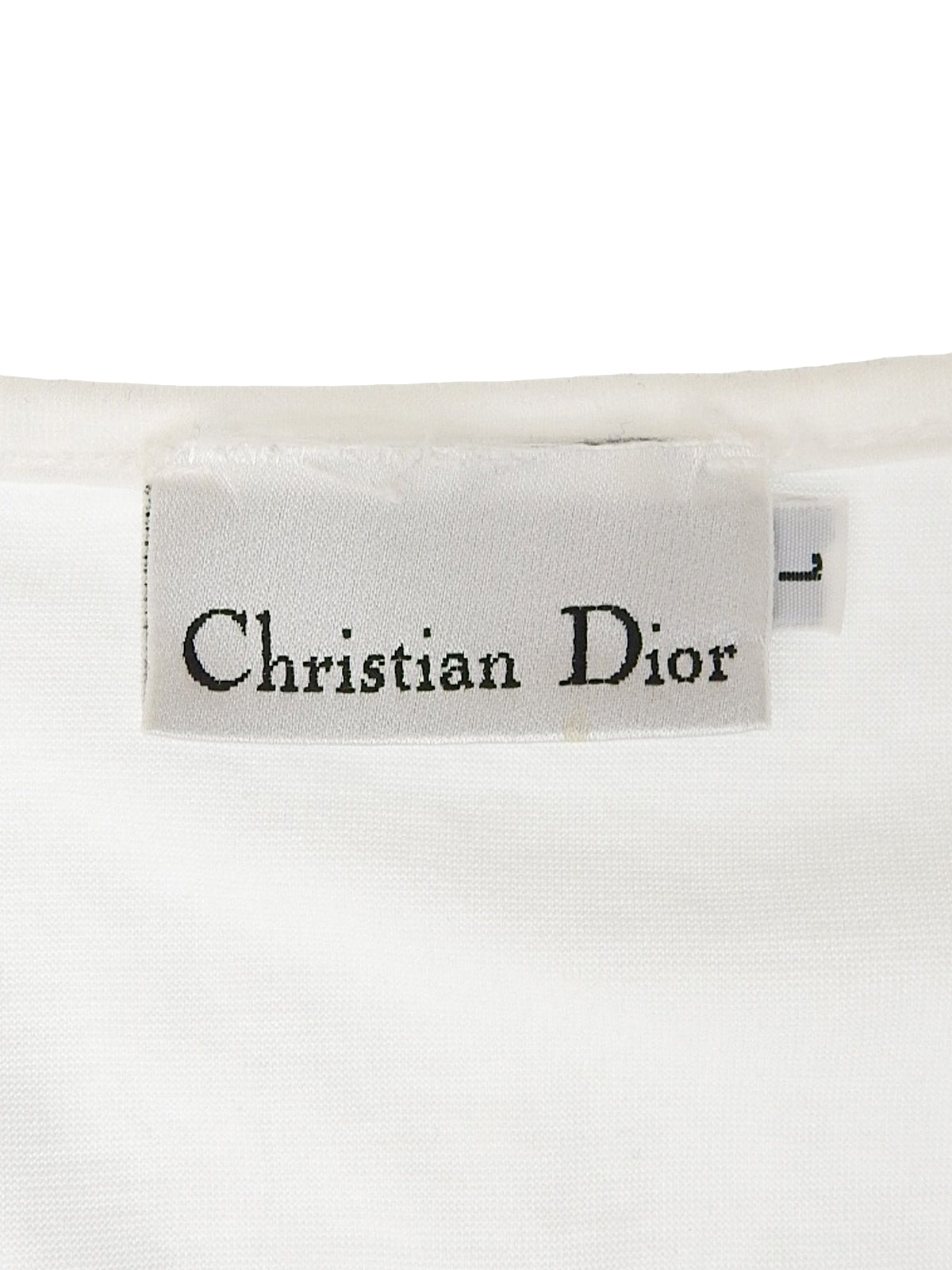 White cotton logo embroidered half sleeve top