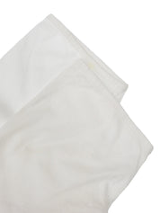 White cotton logo embroidered half sleeve top