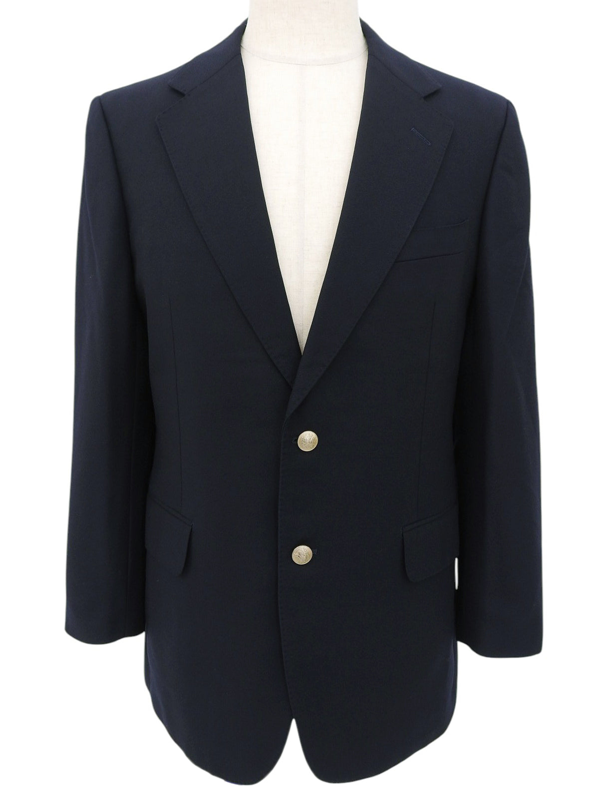 Navy wool logo button jacket