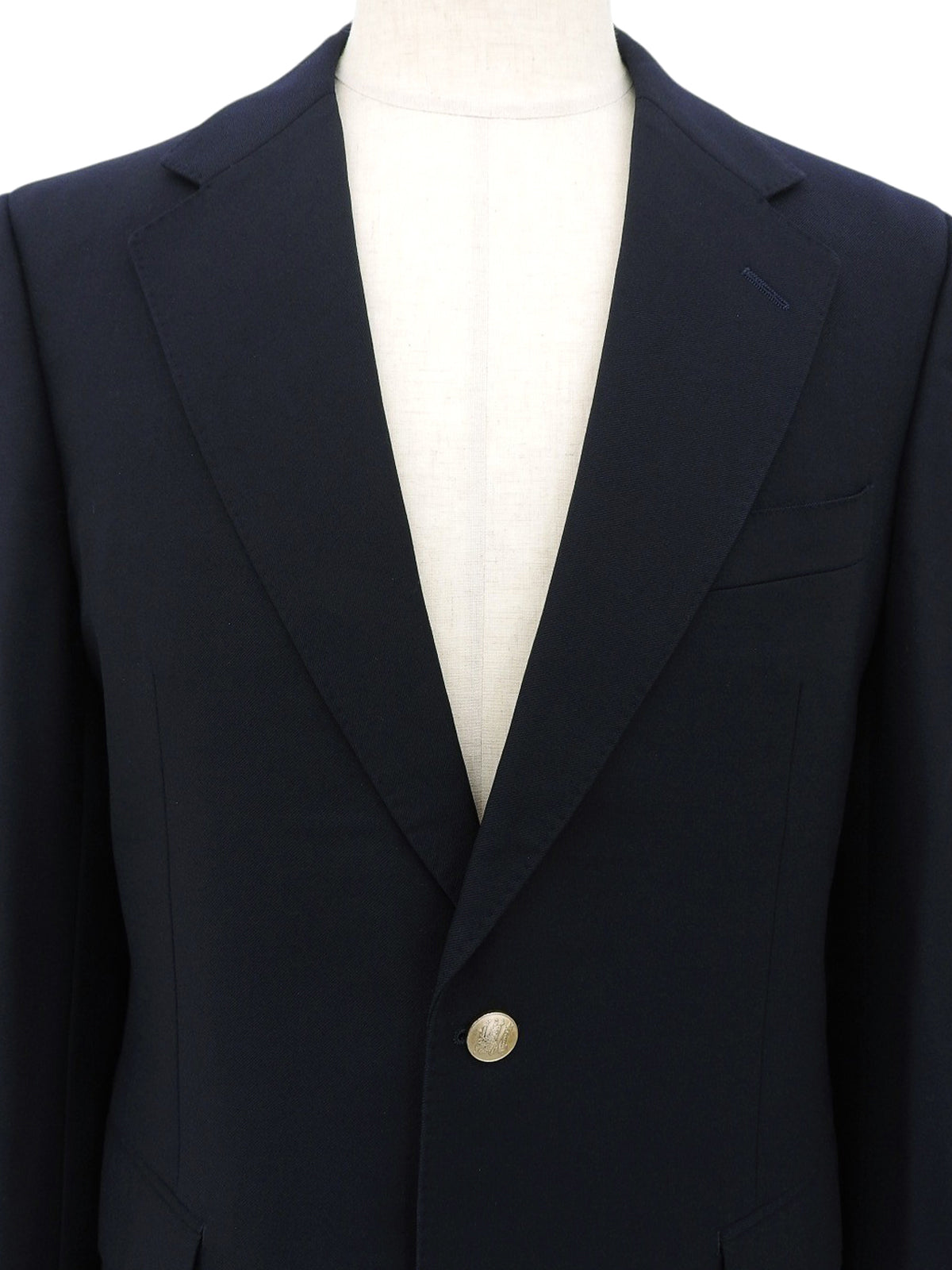 Navy wool logo button jacket