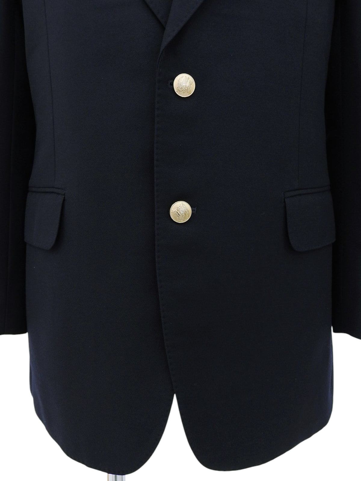 Navy wool logo button jacket