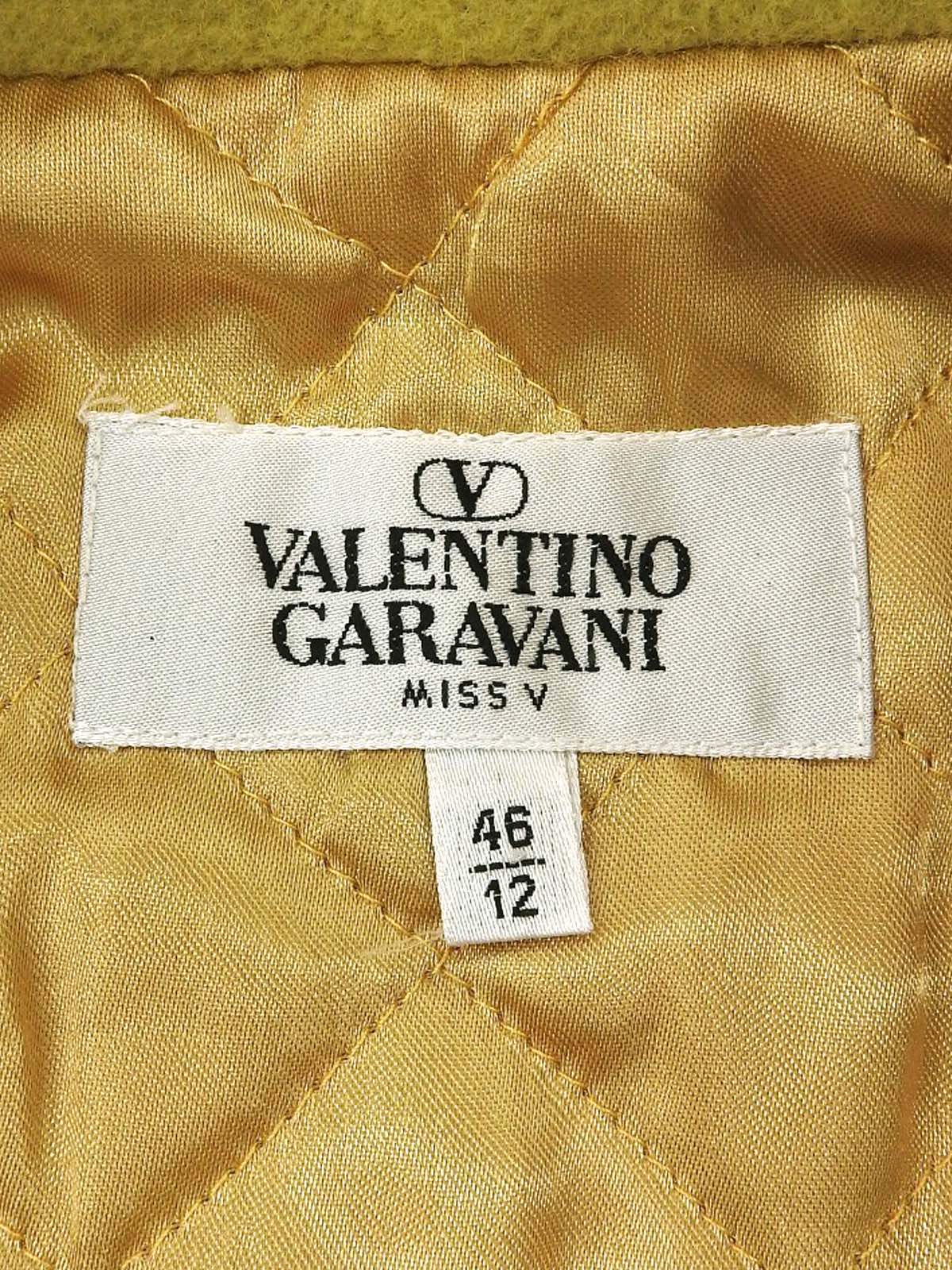 Wool marble button coat in lime yellow