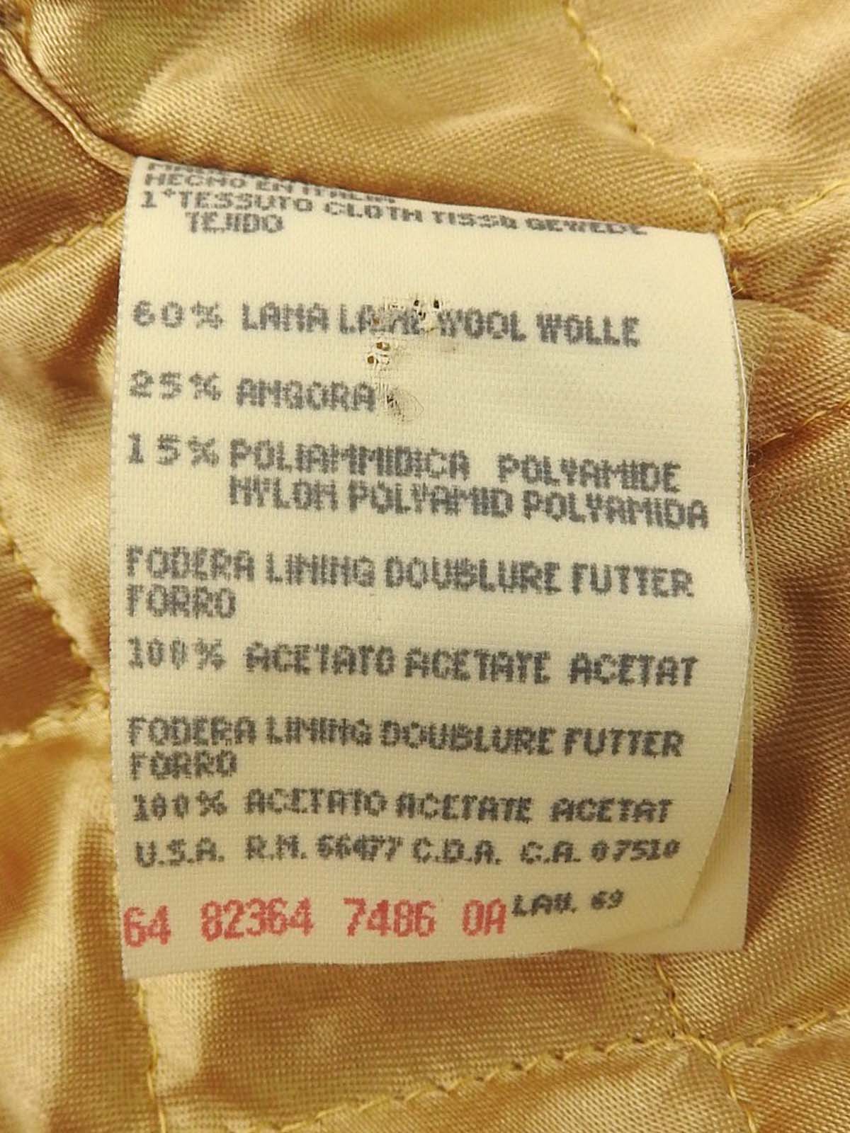 Wool marble button coat in lime yellow