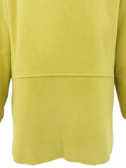 Wool marble button coat in lime yellow