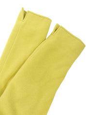 Wool marble button coat in lime yellow