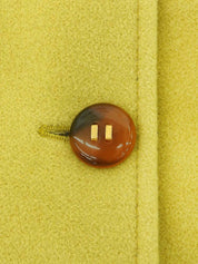 Wool marble button coat in lime yellow
