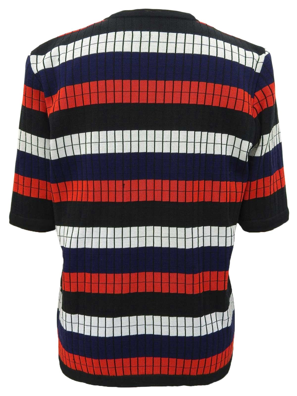 Border pattern half knit top