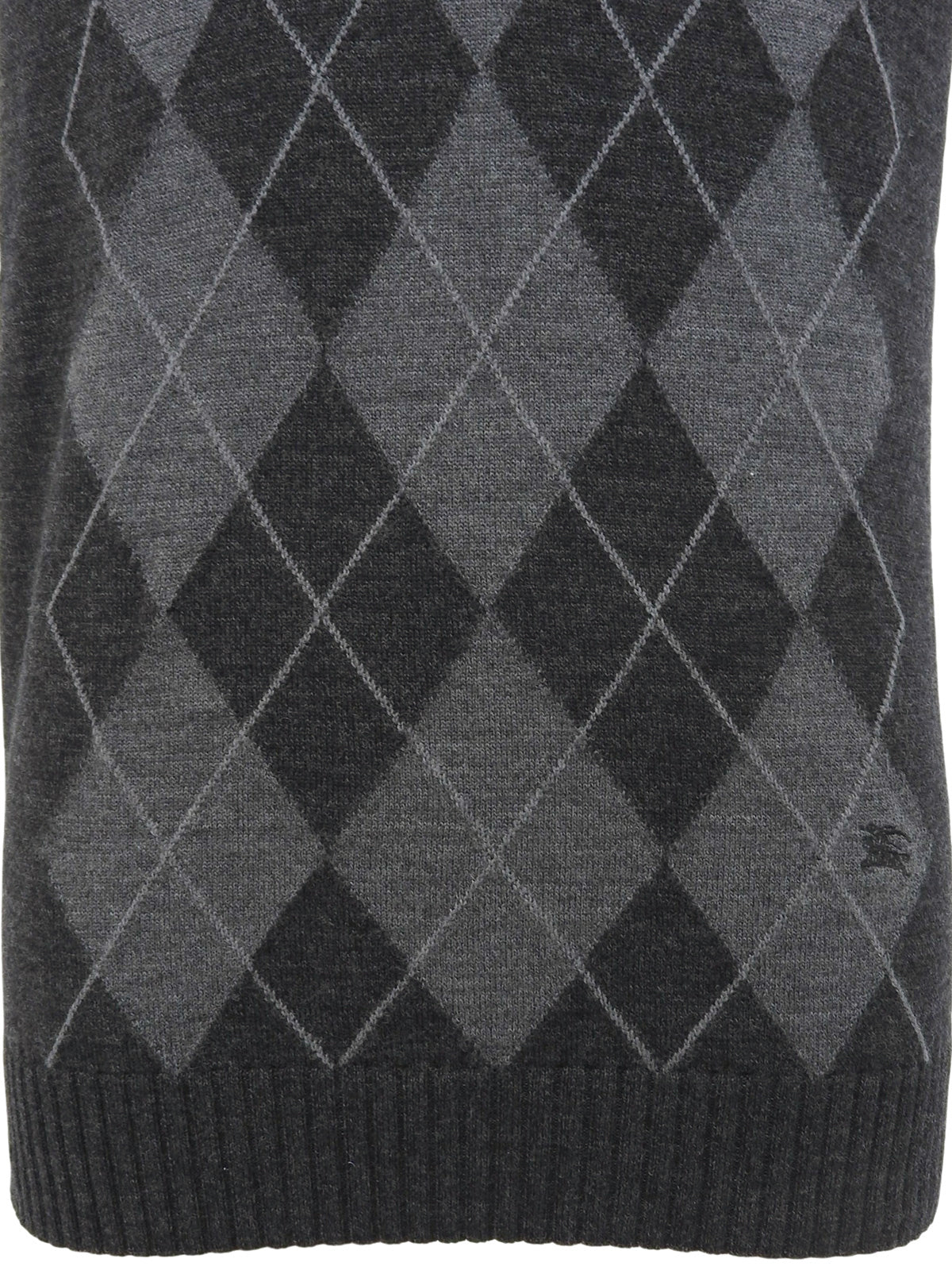 Wool logo embroidered argyle pattern vest in dark gray/gray