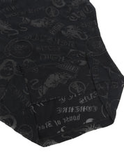 Multi-motif see-through design sleeveless top in black