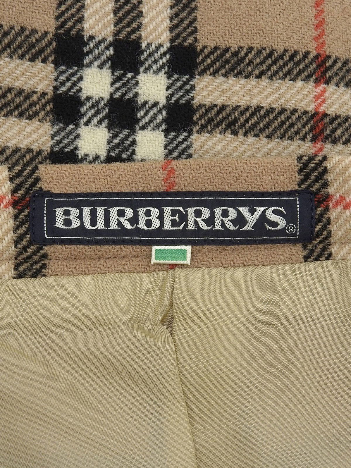 Wool Check Pattern Pleated Skirt in Beige/Multi