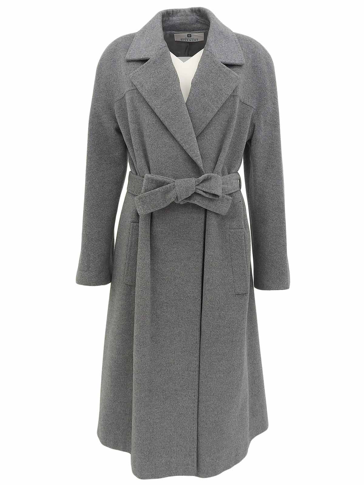 ウールロゴボタンロングコート ライトグレー| VINTAGE QOO TOKYO