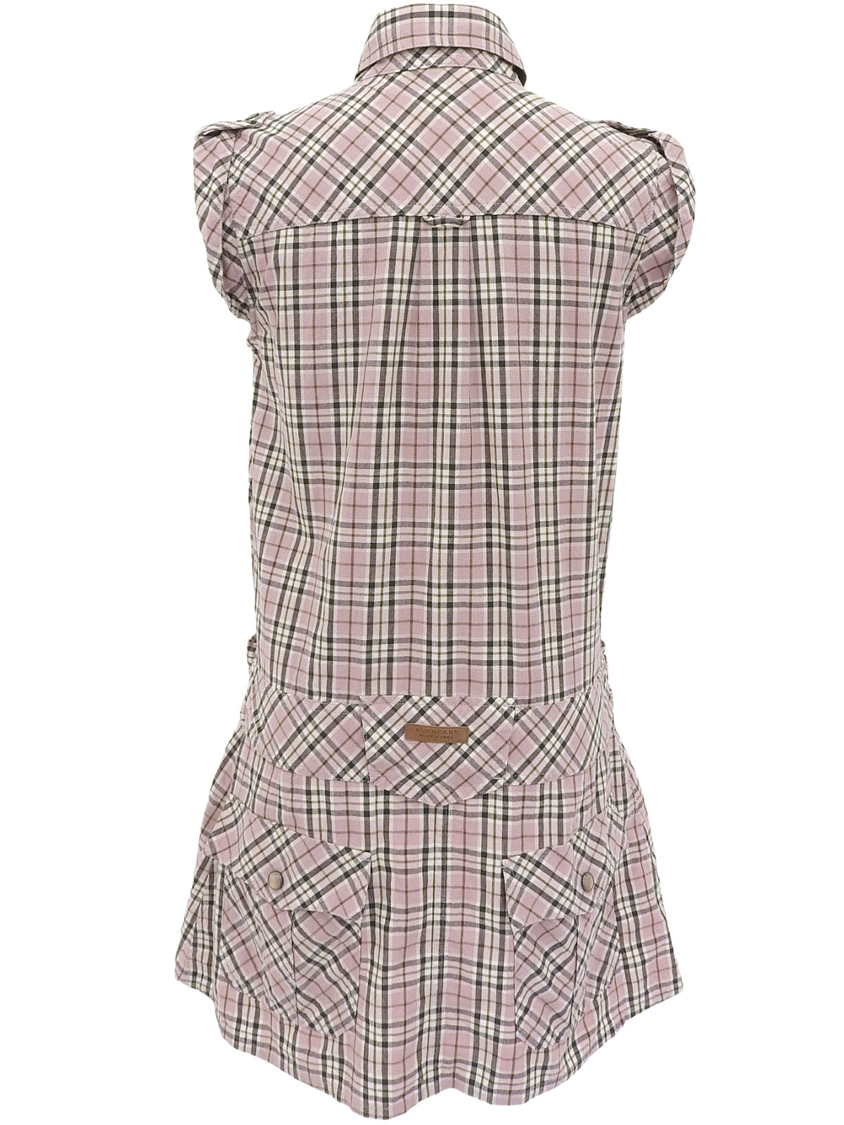 Check Pattern Sleeveless Dress in Pink