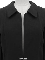 Square Hook Pleated Sleeve Jacket in Black