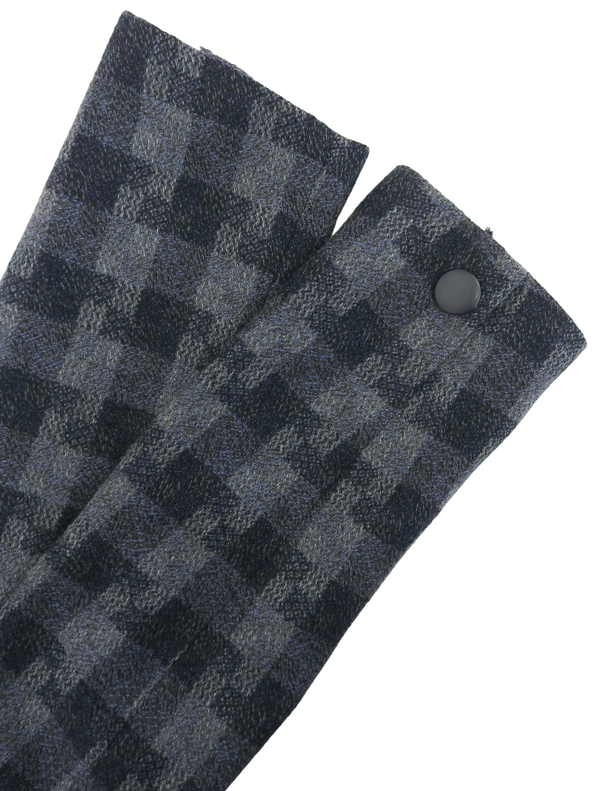 Check Pattern Collarless Set Up Gray/Navy