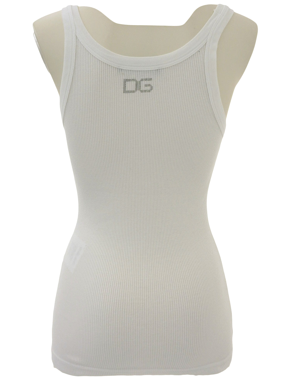 White Rhinestone Logo Top