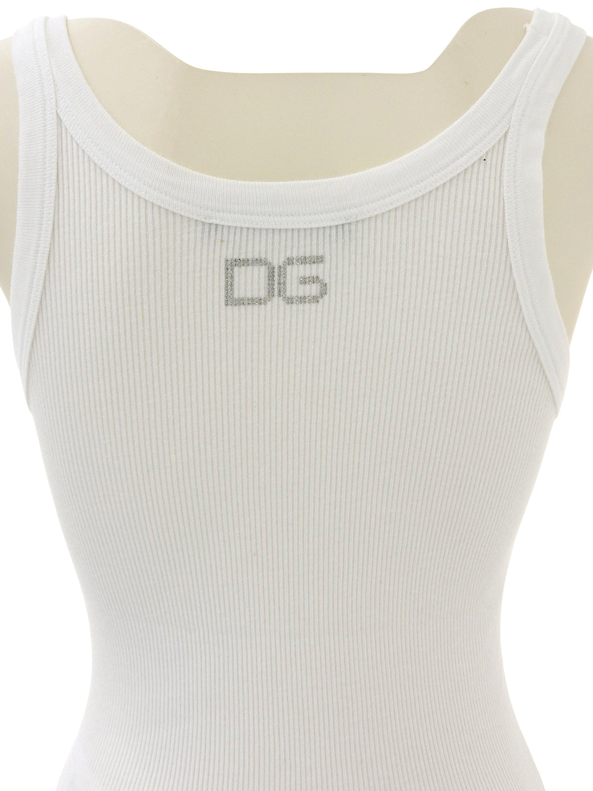 White Rhinestone Logo Top