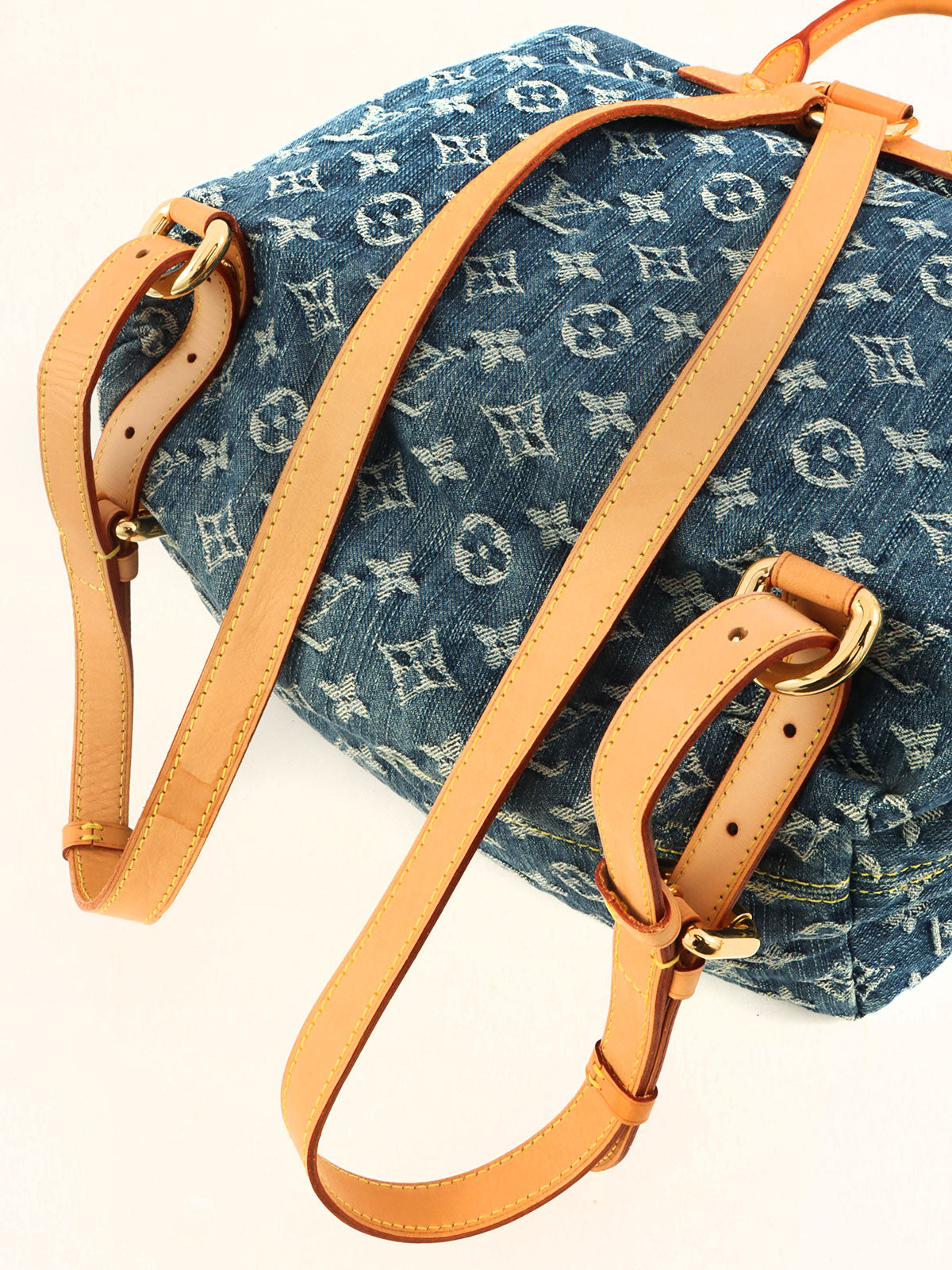 2006 Denim Monogram Sac Ado GM Blue