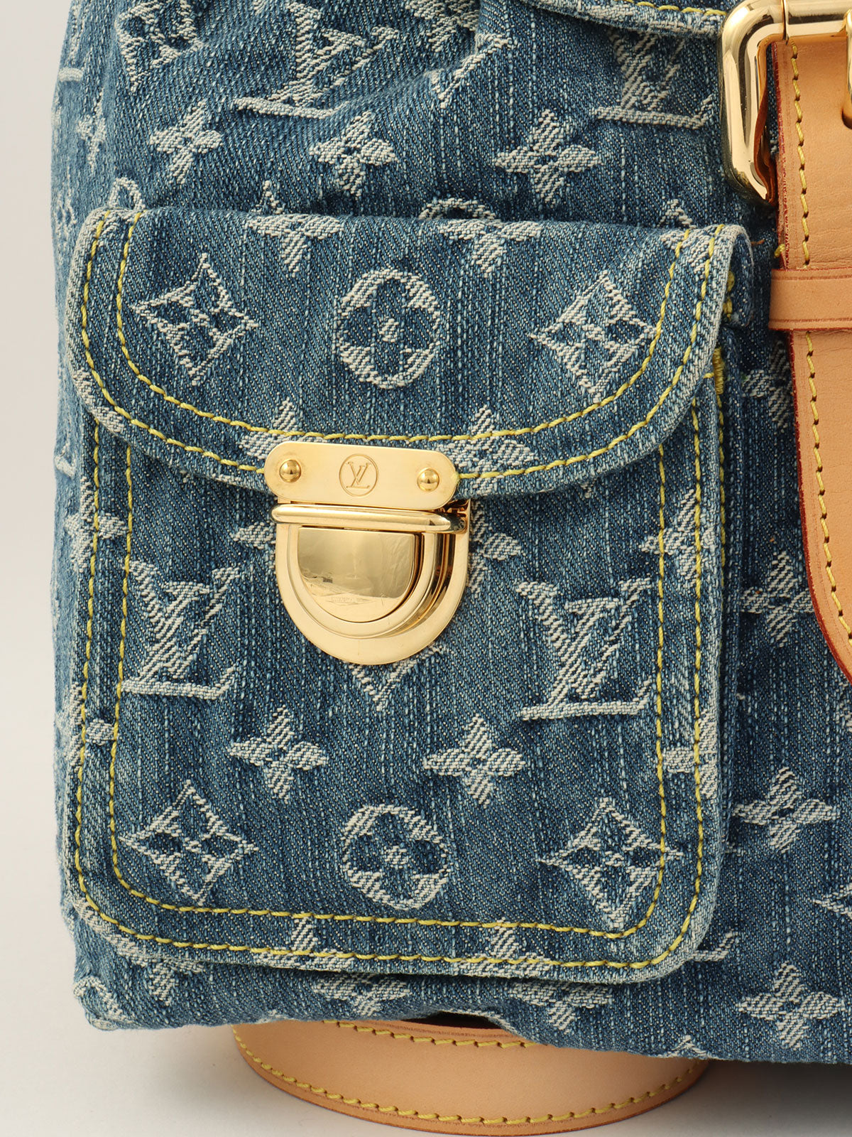 2006 Denim Monogram Sac Ado GM Blue