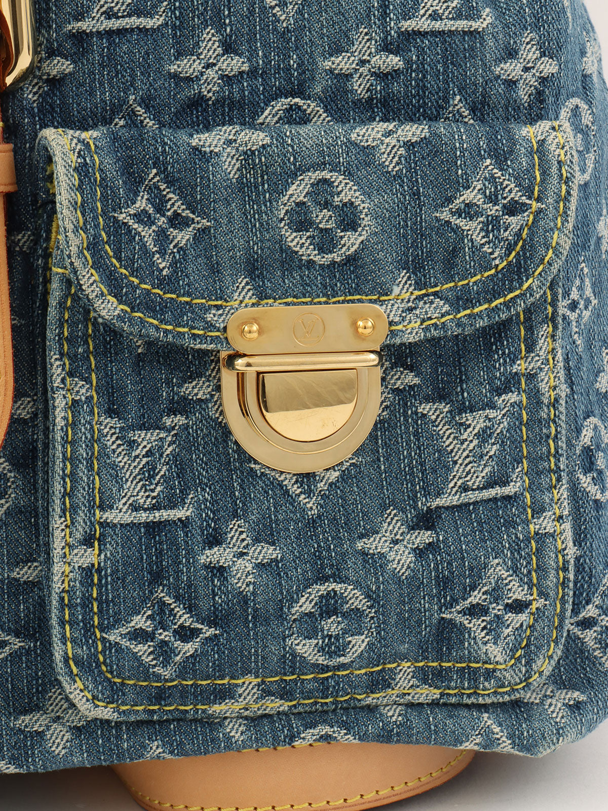 2006 Denim Monogram Sac Ado GM Blue
