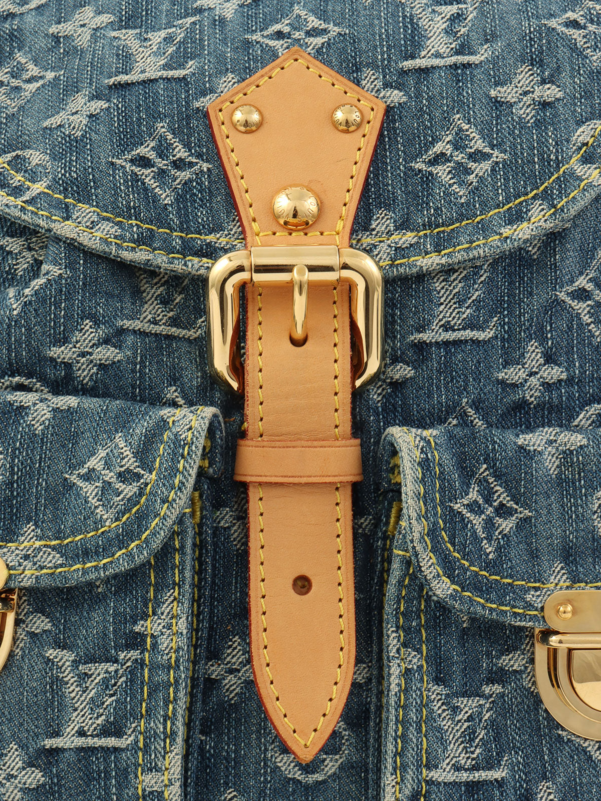 2006 Denim Monogram Sac Ado GM Blue