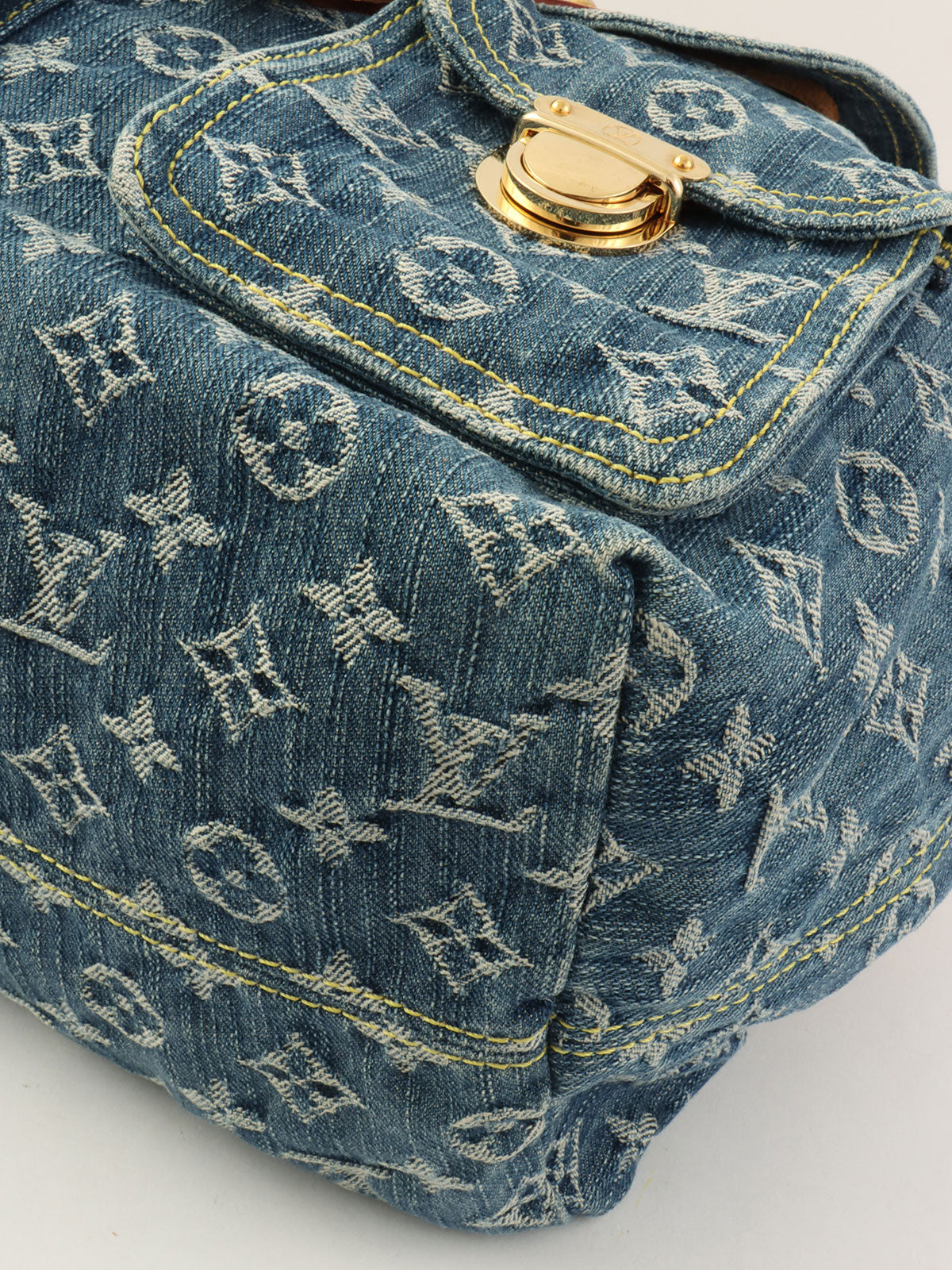 2006 Denim Monogram Sac Ado GM Blue