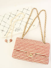 2014 Coco Sailor CC Turnlock Chain Shoulder Bag in Red/Beige