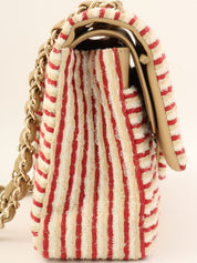 2014 Coco Sailor CC Turnlock Chain Shoulder Bag in Red/Beige