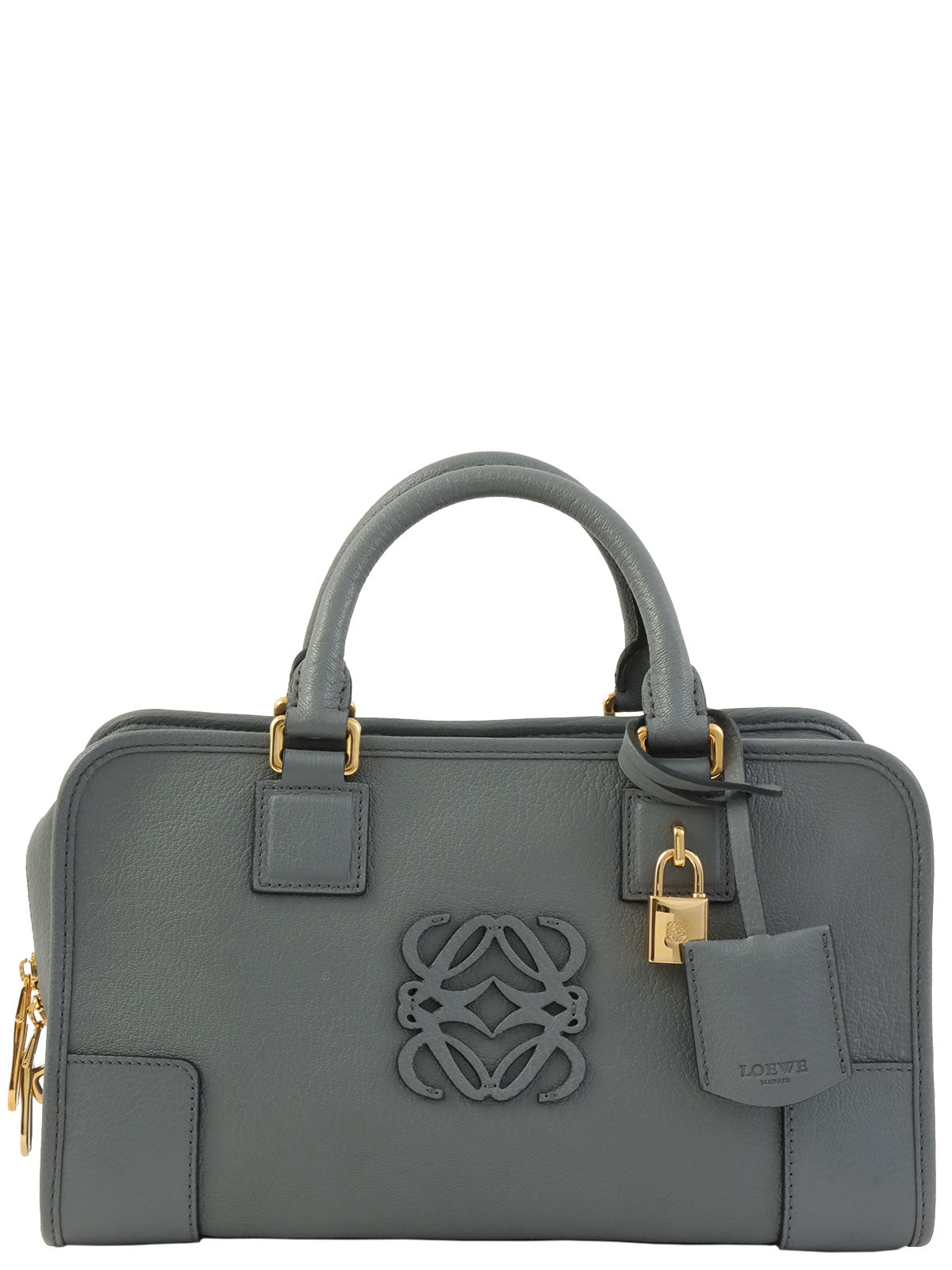 レア【特大】LOEWE アマソナ50 ボストンバッグ アナグラム ゴルフ アナグラムアマソナボストンバッグ グレー| VINTAGE QOO TOKYO