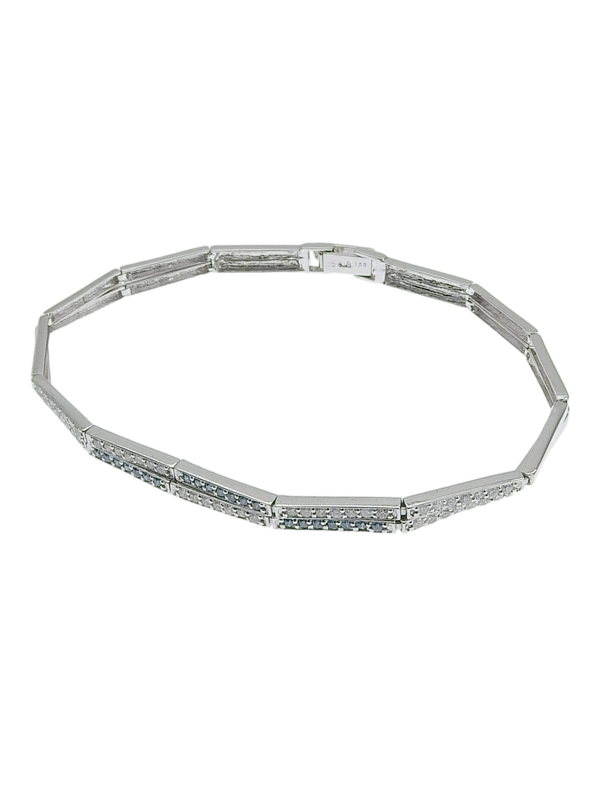 18Kダイヤモンドブレスレット シルバー/ライトブルー| VINTAGE QOO