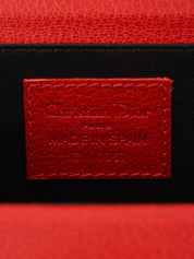 红色藤格纹缝线化妆包