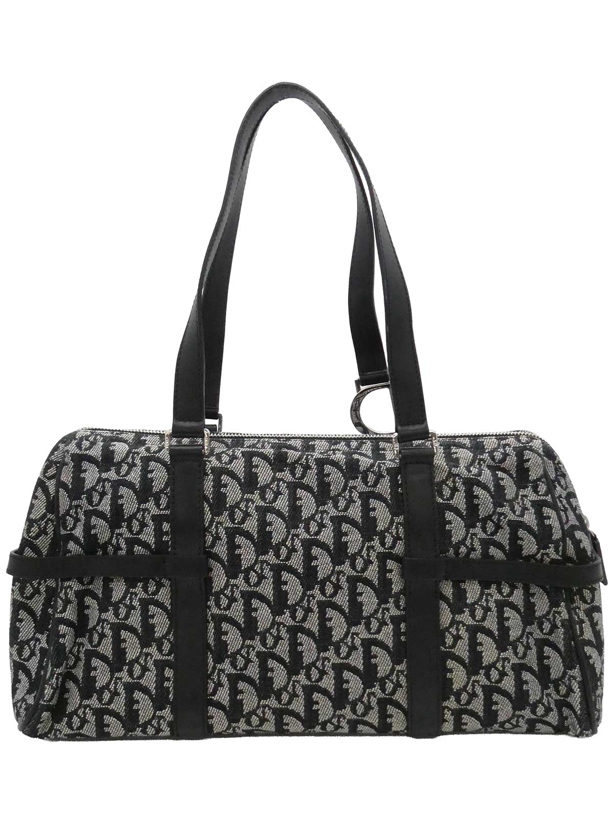 トロッターパターンロゴプレートショルダーバッグ ブラック