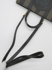 Pecan Pattern Logo Embossed 2-Way Handbag Brown/Black