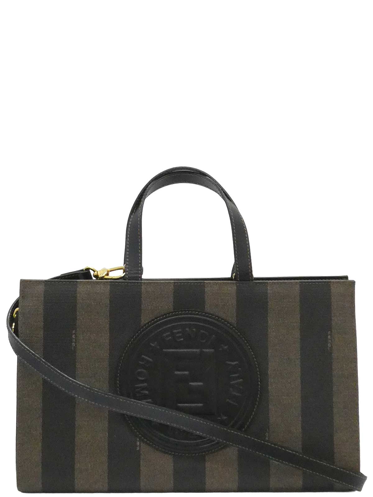 Pecan Pattern Logo Embossed 2-Way Handbag Brown/Black