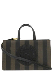 Pecan Pattern Logo Embossed 2-Way Handbag Brown/Black