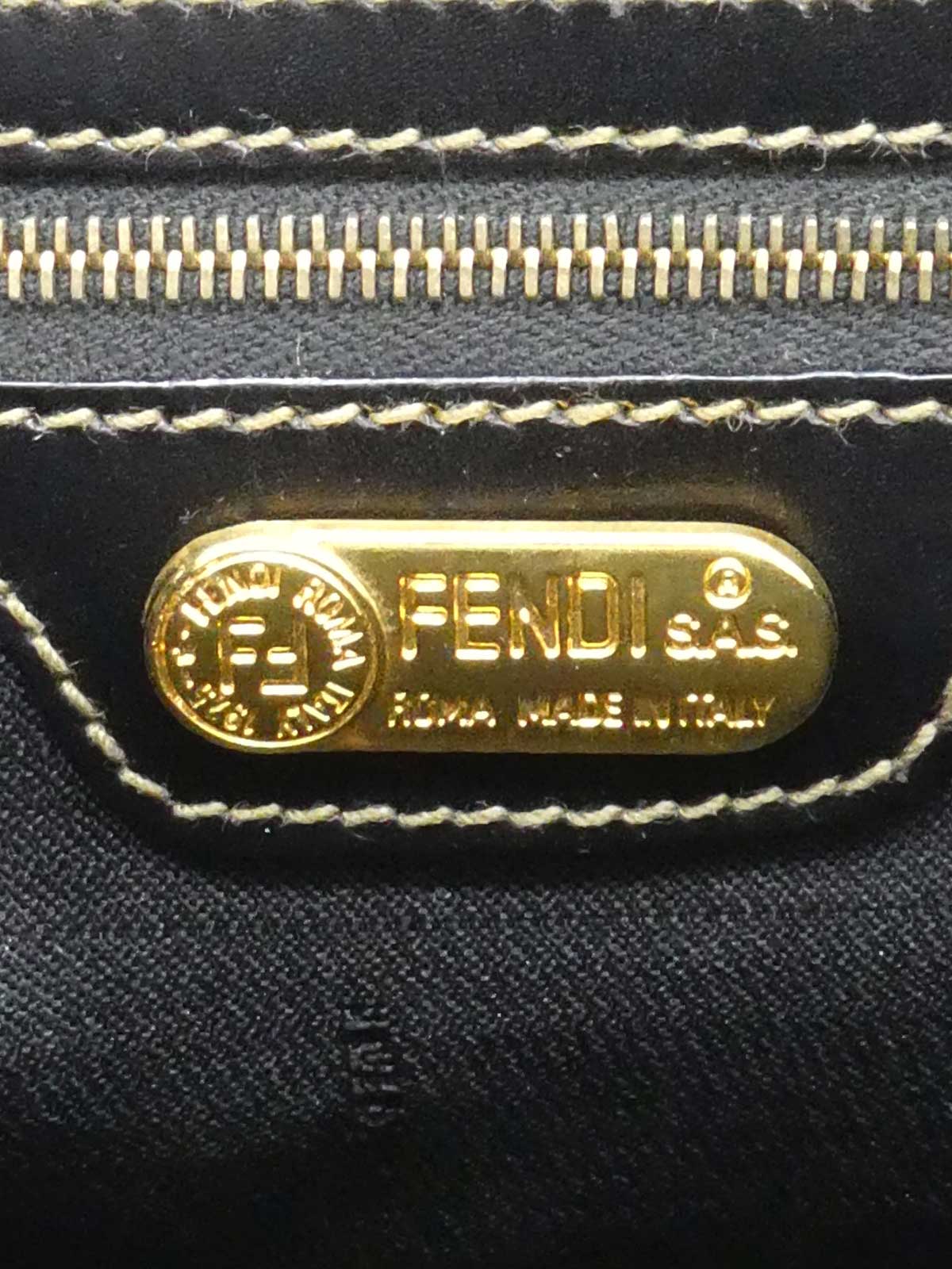 Pecan Pattern Logo Embossed 2-Way Handbag Brown/Black