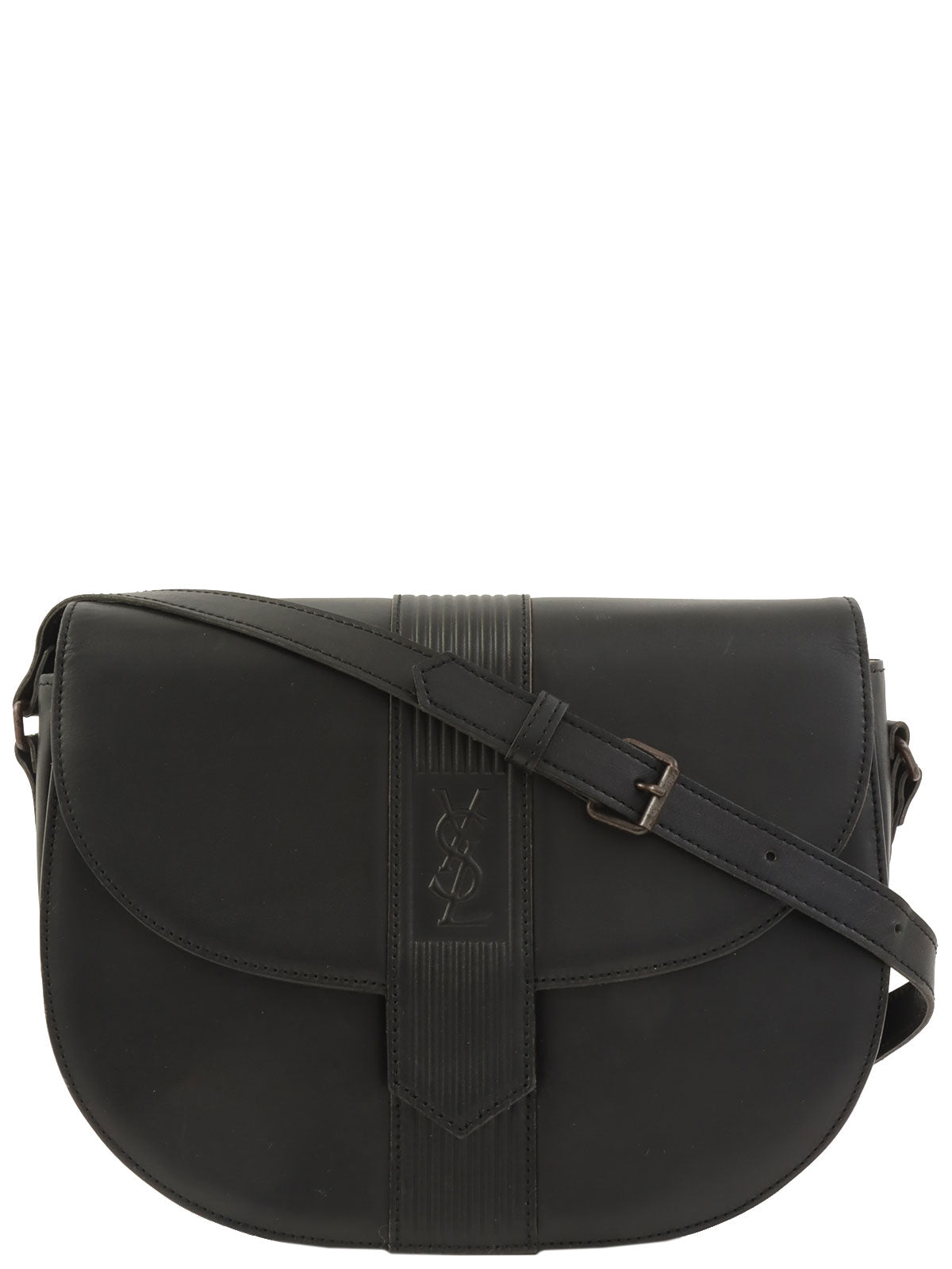 バッグ Qoo Logo embossed shoulder bag in black| VINTAGE QOO TOKYO