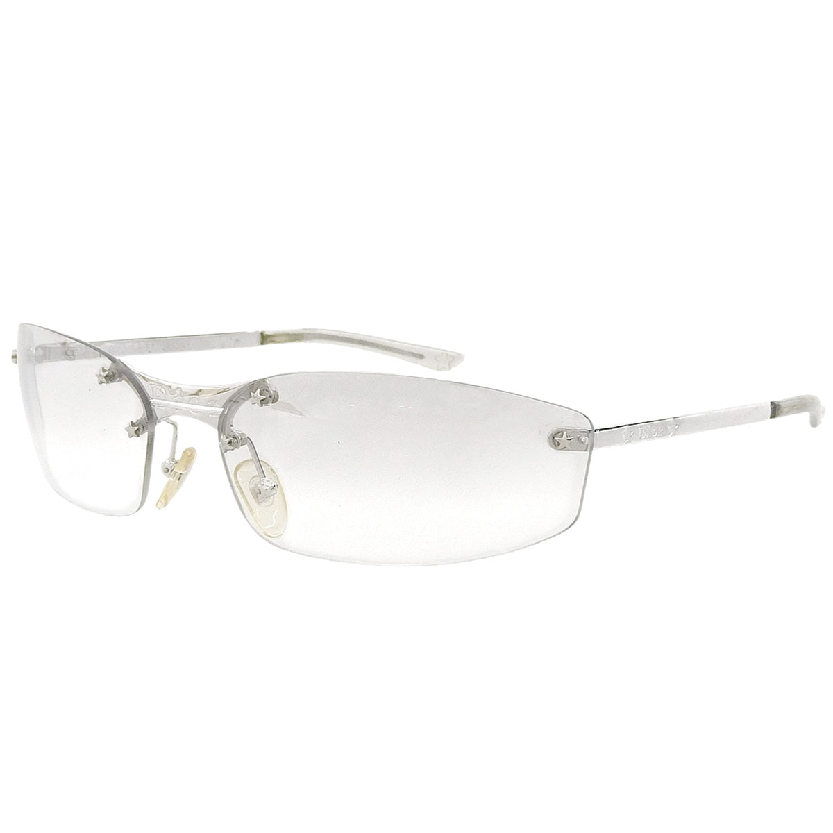 【極美品】Dior Rimless Star Logo Sunglasses Star Logo Rimless Sunglasses Grey| VINTAGE QOO TOKYO