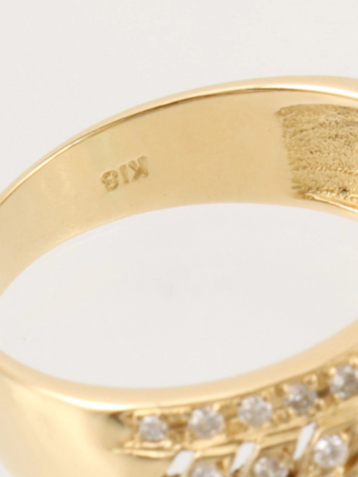 18K Gold/Green Emerald Diamond Design Ring