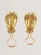 18K Gold Diamond Half Hoop Earrings