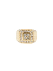 18K Gold Diamond Square Ring