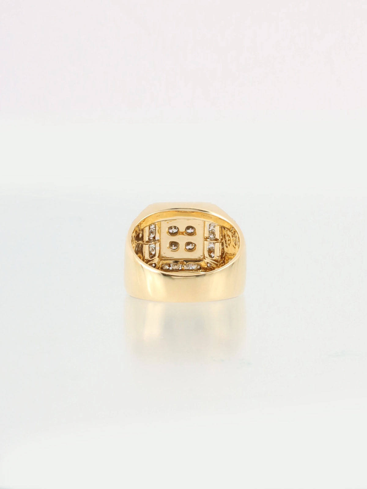 18K Gold Diamond Square Ring