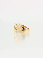 18K Gold Diamond Square Ring