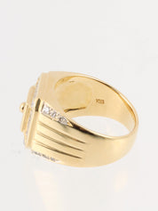 18K Gold Diamond Square Ring