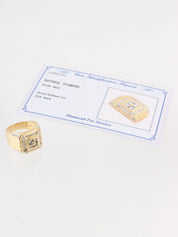 18K Gold Diamond Square Ring