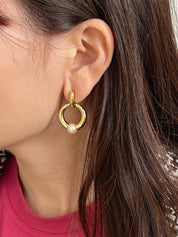18K 白金/金 Perla 耳环