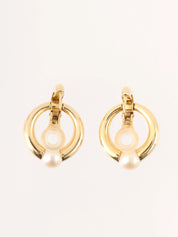 18K 白金/金 Perla 耳环