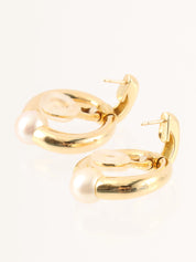 18K 白金/金 Perla 耳环