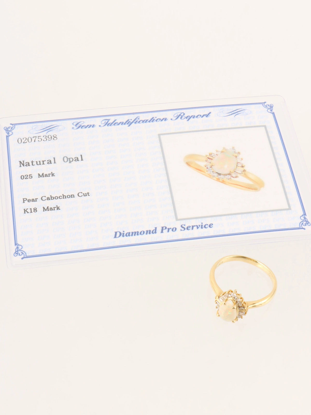 18K Gold/Multi Opal and Diamond Teardrop Ring