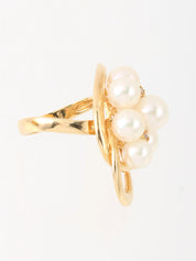 18K Akoya Pearl Design Ring in Gold/Pearl White