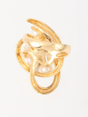 18K Akoya Pearl Design Ring in Gold/Pearl White